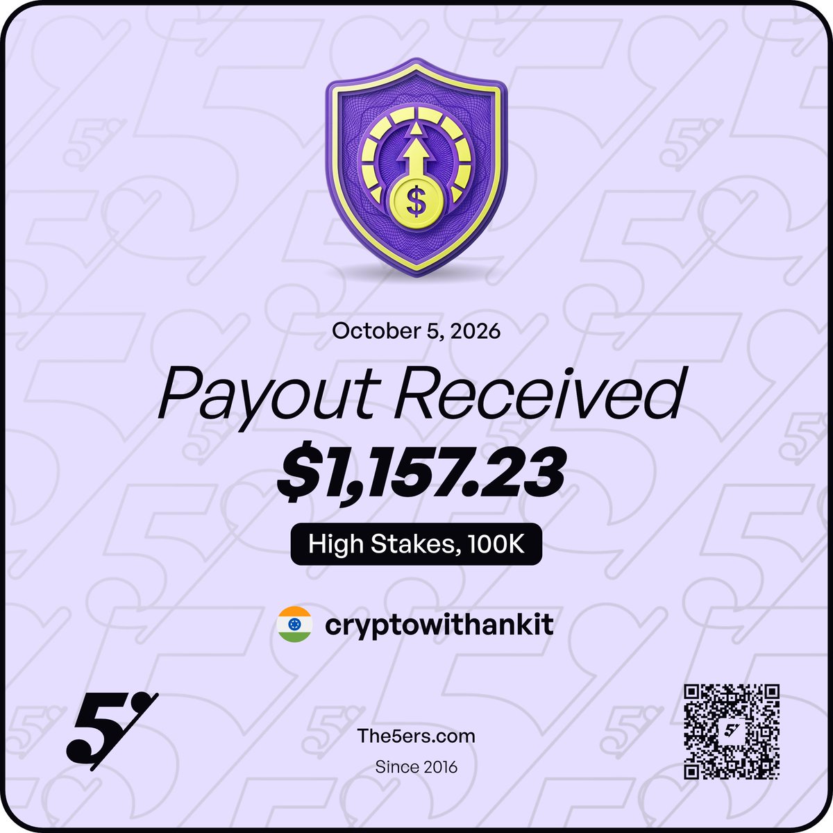 Cryptowithankit's tweet photo. Received 5th payout from @the5erstrading @the5erstrading https://t.co/gAT07cnn1v