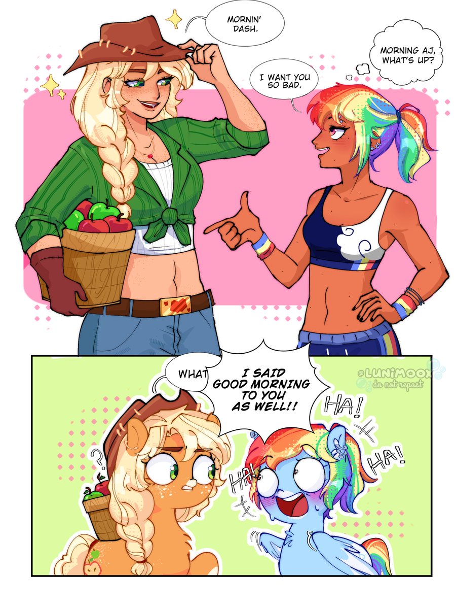 Lunimo0x's tweet photo. Omg Rainbow, get yourself together 

#appledash #mlpart #mlp https://t.co/X6UAfzp3fu