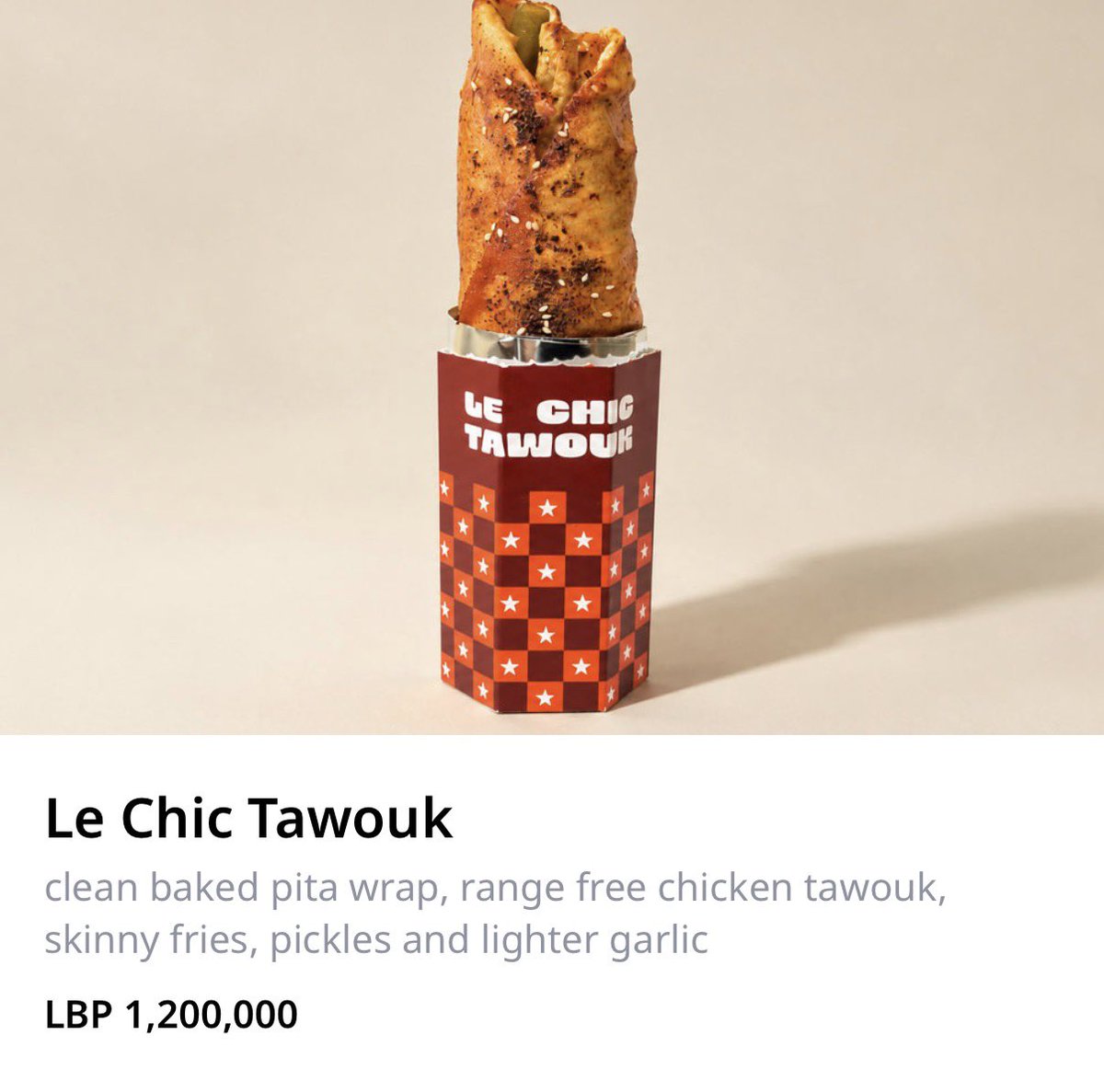 Paulastih's tweet photo. آخر الإنجازات اللبنانية سندويش طاووق .. قصدي chic taouk ب 13.5$ https://t.co/5WBde9fluA