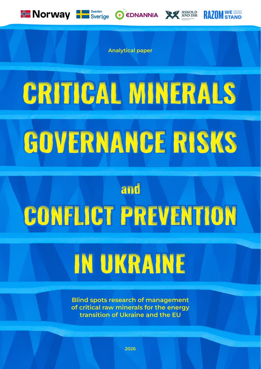 RazomWeStand's tweet photo. Ukraine holds deposits of 25 of the EU's 34 critical raw materials, yet they account for under 0.3% of its exports to the EU.

Our new paper explains why, with lessons from Colombia, Serbia, Congo and Sweden.

https://t.co/wLY523ElUP https://t.co/sLapPNwE1i