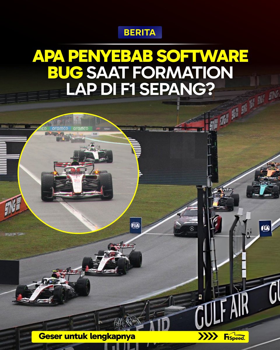 f1speed_indo's tweet photo. 🚨 Untuk pertama kalinya di musim 2026, akhirnya F1 dapatkan hujan yang benar-benar proper di Sepang.

Sayangnya momen sekali setelah sekian lama ini dirusak oleh drama kacaunya formation lap karena software error yang sebabkan sejumlah pembalap alami masalah.

FIA tak punya pilihan selain kibarkan bendera merah karena sudah terlalu chaos untuk reset order & berikan software update kepada tim supaya masalah serupa tidak terulang.

Apa penyebabnya kok bisa sampai error? Simak penjelasan kami di bawah ini...