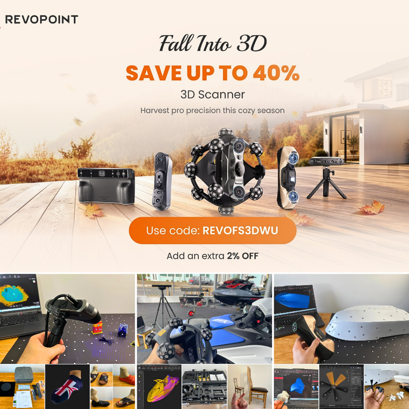 3DWithUs's tweet photo. Revopoint 3D scanners + Fall offers ๐
New scanners, new workflows, and hands-on testing. Revopointโs Fall Into 3D sale is also live with up to 40% off selected scanners.
๐ https://t.co/nPVbl2AVvt
@Revopoint3d #3DScanning #3DScanner https://t.co/Qibe200kA6