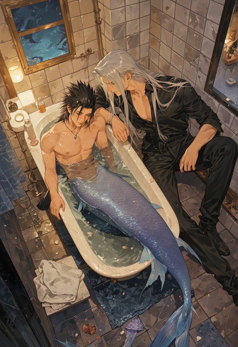 kemi4ui's tweet photo. 人魚ザックスの救出🤲🧜‍♂️💕 
#セフィザ https://t.co/W6FsxBXTUh