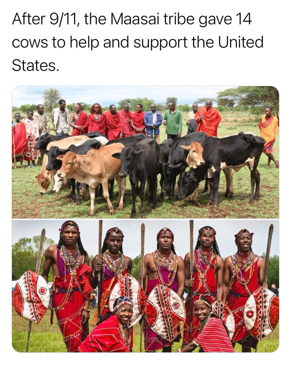abdallah_a58719's tweet photo. This always gets me. โค๏ธ
The Maasai once gave 14 cows to the American people after 9/11. ๐ฐ๐ช
They gave what they had and what they valued most.
Pure kindness. โค๏ธ
#Kenya #Maasai #Humanity https://t.co/kVAsQmatNP