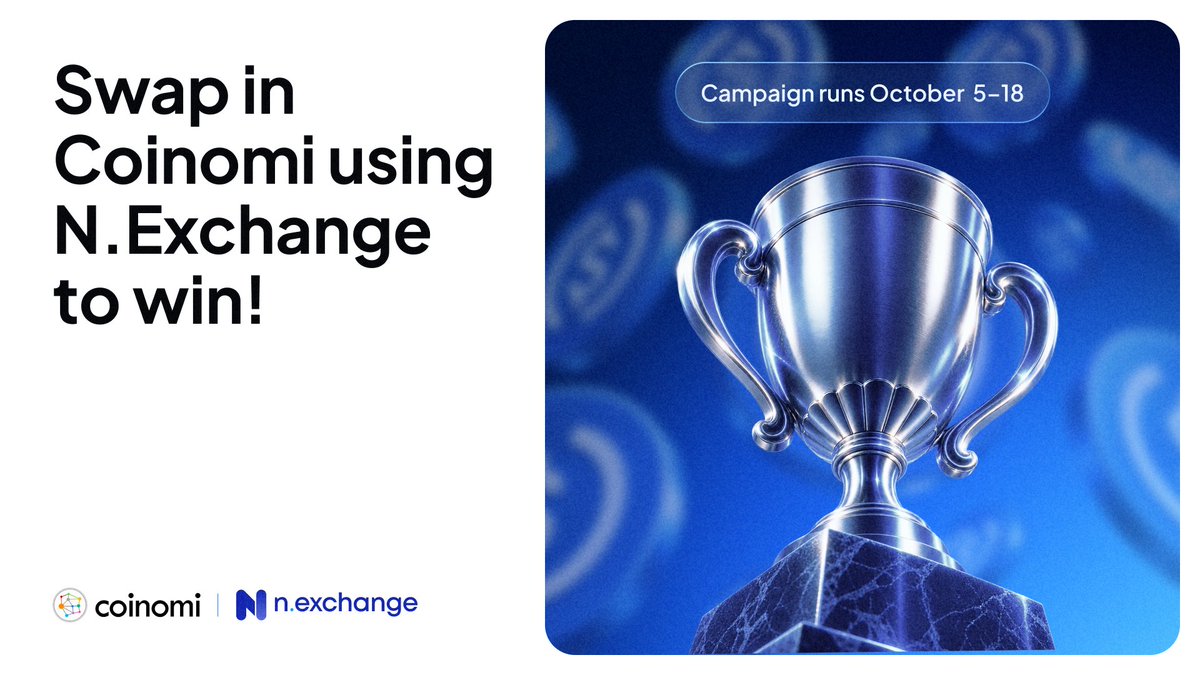 CoinomiWallet's tweet photo. 🔥 $500 $USDC Swap Competition is live!

Swap with @nexchangeCC through Coinomi, submit your Exchange ID and you're in the running.

📅 October 5 – 18 ·
🔗 https://t.co/3fFt8SHTU6 https://t.co/KRumNwGiIH