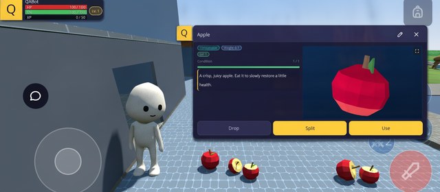 vnlgamedev's tweet photo. Update: split your food and drink stacks, trade several at once with the new -/+ counter, Market mail says who bought what, and walls finally hold. Typing works in phone browsers too. Free on Google Play, iOS and browser - https://t.co/UnYap2dwUh https://t.co/IxwKyMUKns