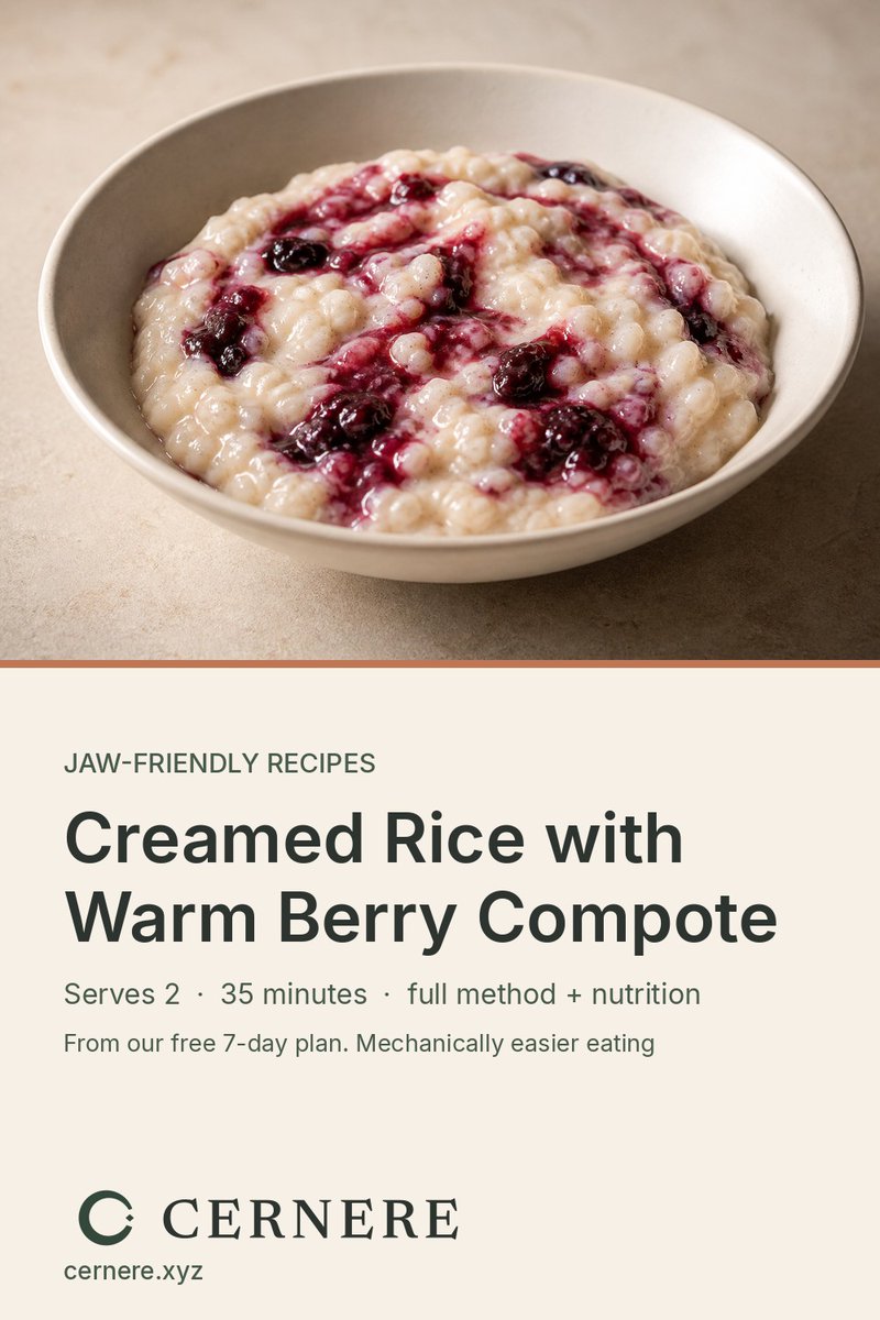 CernerePress's tweet photo. Creamed Rice with Warm Berry Compote

Short-grain rice simmered slowly in milk until the grains swell and collapse into a loose pudding enriched with butter, rippled with a warm berry compote. https://t.co/JEMMShxEPf