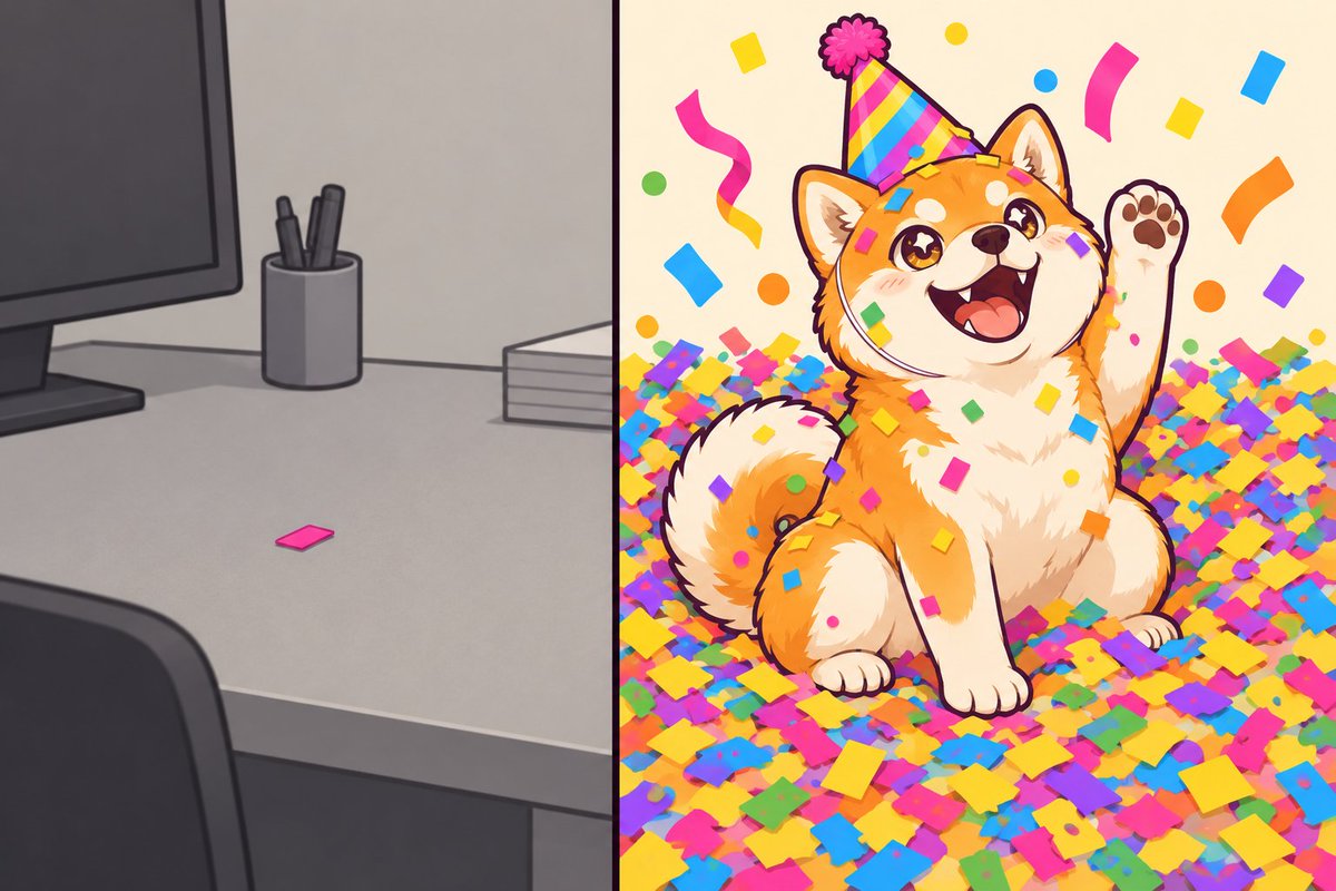 ConfettiInu's tweet photo. Them: confetti once, in 2016.
The dog: five years of it. $CONFETTI https://t.co/VMBXZ3QVoL