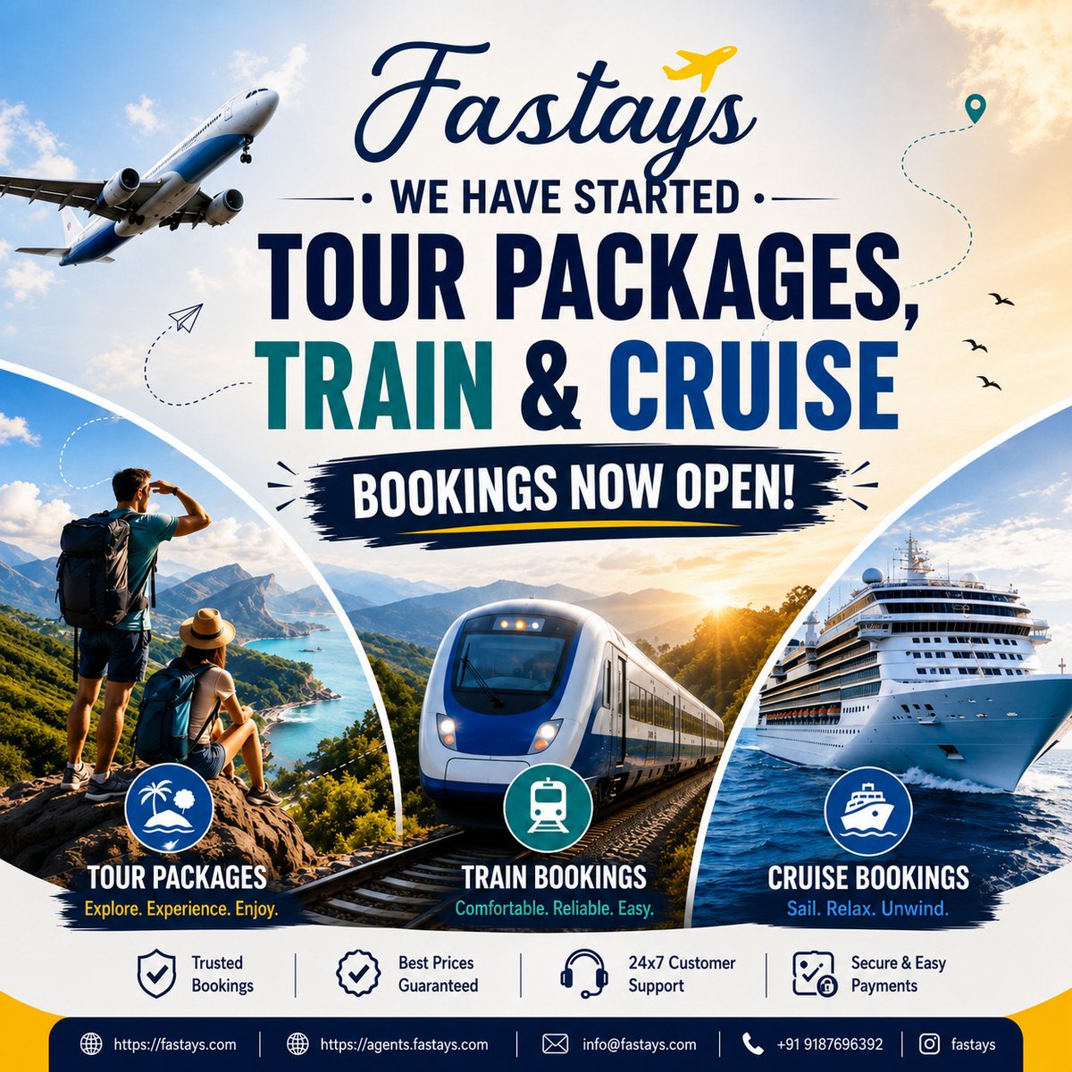 ydeinha's tweet photo. New journeys, exciting experiences, and unforgettable memories await. Fastays now offers tour packages, train and cruise bookings all in one place. Your next adventure is just a booking away. Bookings are now open. https://t.co/PA6ITGjqiy