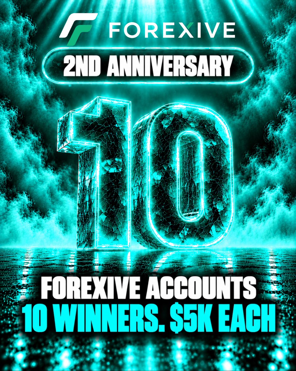 funded_trading's tweet photo. Forexive turns 2, and they're marking it with another giveaway on FundedTrading.

10 winners. One 2-Step $5K @forexive  account each, 50K total.

Missed the last one? Same prize, new draw, everyone back in with the same odds.

How to enter:
Create your free FundedTrading account → https://t.co/fCzTiRF7A6
Register on Forexive
Join the Forexive Discord → https://t.co/cbS6jd3qlu
Repost this and tag 3 traders