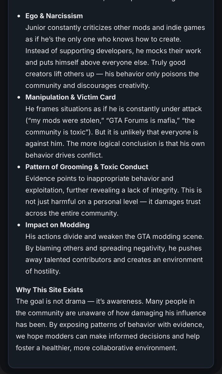 TheCanadianGTR's tweet photo. VC Nation, the modding group behind GTA VC Actual Nextgen Edition and GTA San Andreas Ultimate Edition, made a document on their negative experiences with Junior Djjr, the leader of the GTA modding site, MixMods.

#GTASanAndreas #GTASA #GTAViceCity #GTAVC https://t.co/6JxsUWd4yT