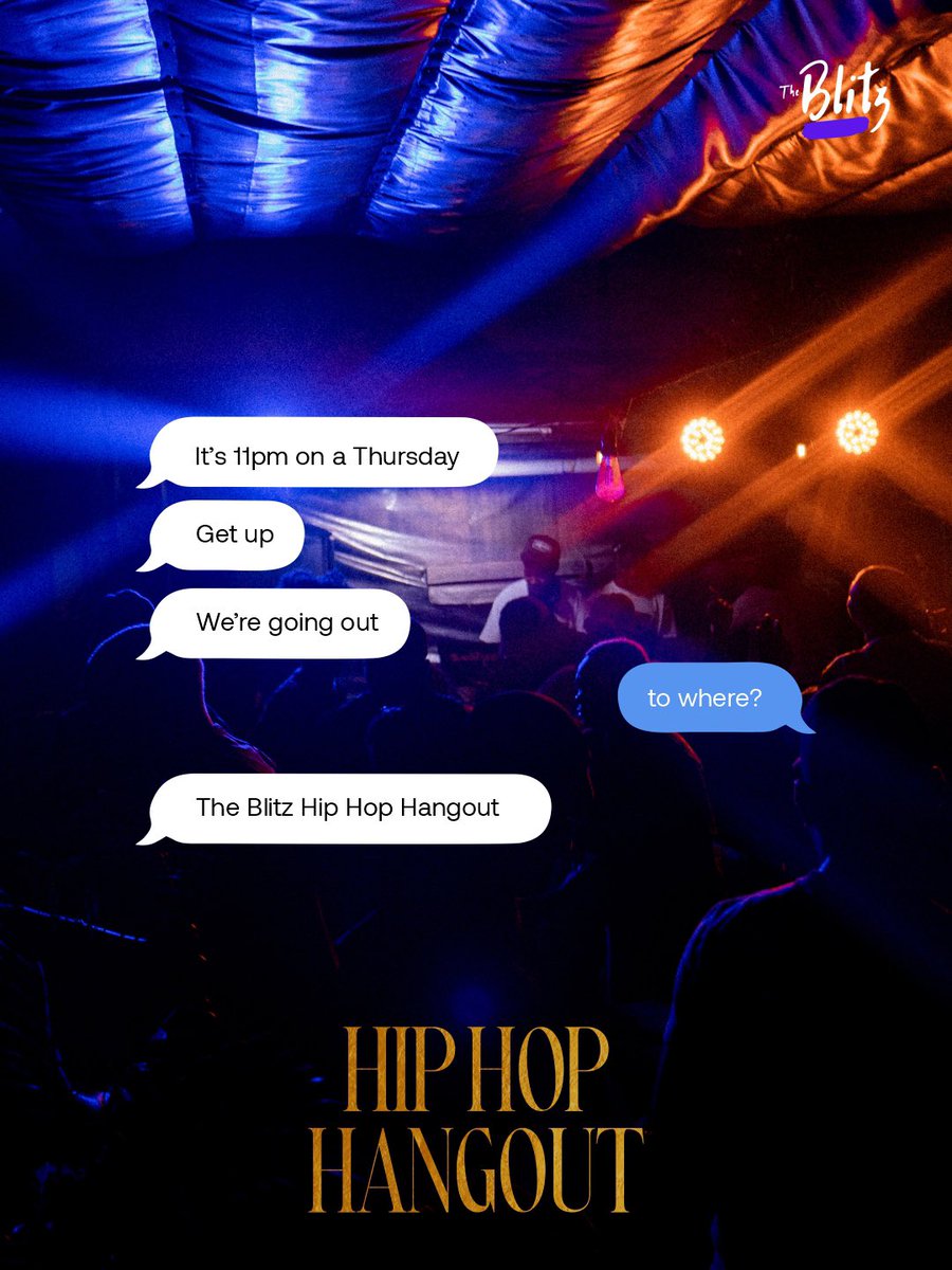 TheBlitzz__'s tweet photo. You’re invited to The Blitz HipHop Hangout 

October 8 | 5pm
Venue: Grand Serene Lounge, Iyaganku GRA
Dress code: Streetwear

Tickets: https://t.co/7cB1lj0gcT

#hiphopparty #ibadanevents https://t.co/yGy5PbKEn8