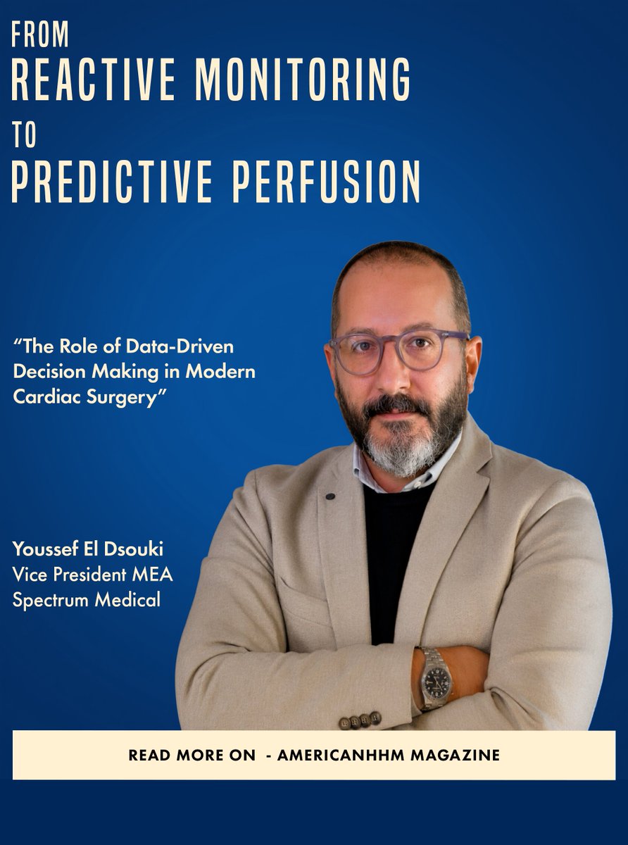 am_hhm's tweet photo. #Cardiacsurgery is shifting from reactive monitoring to #predictiveperfusion. How can real-time data and analytics support better #clinicaldecisions?
Explore Youssef El Dsouki’s perspective.
https://t.co/psb4YMXBY9
#CardiacSurgery #MedTech https://t.co/C0BKll3Ydz