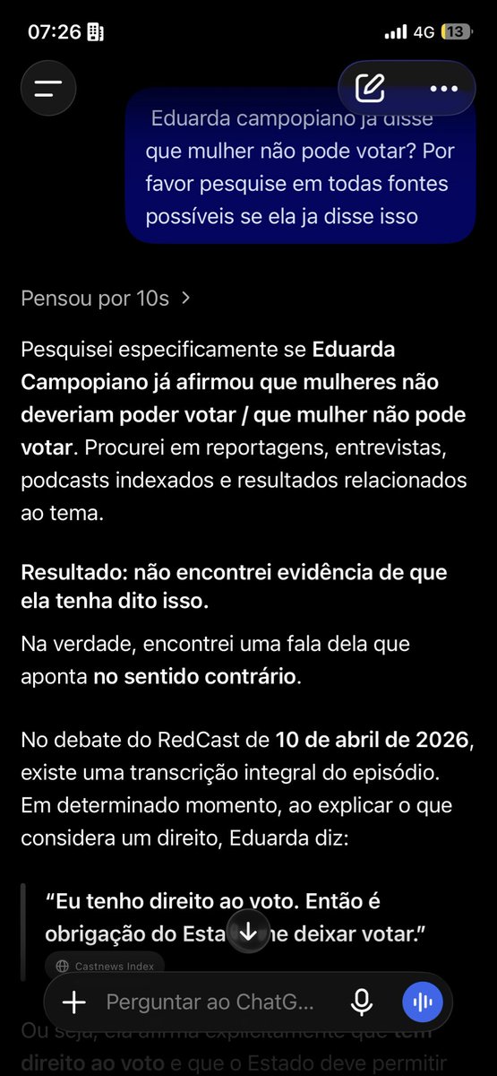 EuThiago010's tweet photo. @paaaaaacheco @sooyroses Bom, então era fake news ela nunca disse nem falou que mulher n deveria votar e tem ate fala dela dizendo ao contrario enfim caso queira me criticar e etc. estou aberto a opiniões pfv venha com argumentos e provas tenha um bom dia https://t.co/9hWiiB4Trk