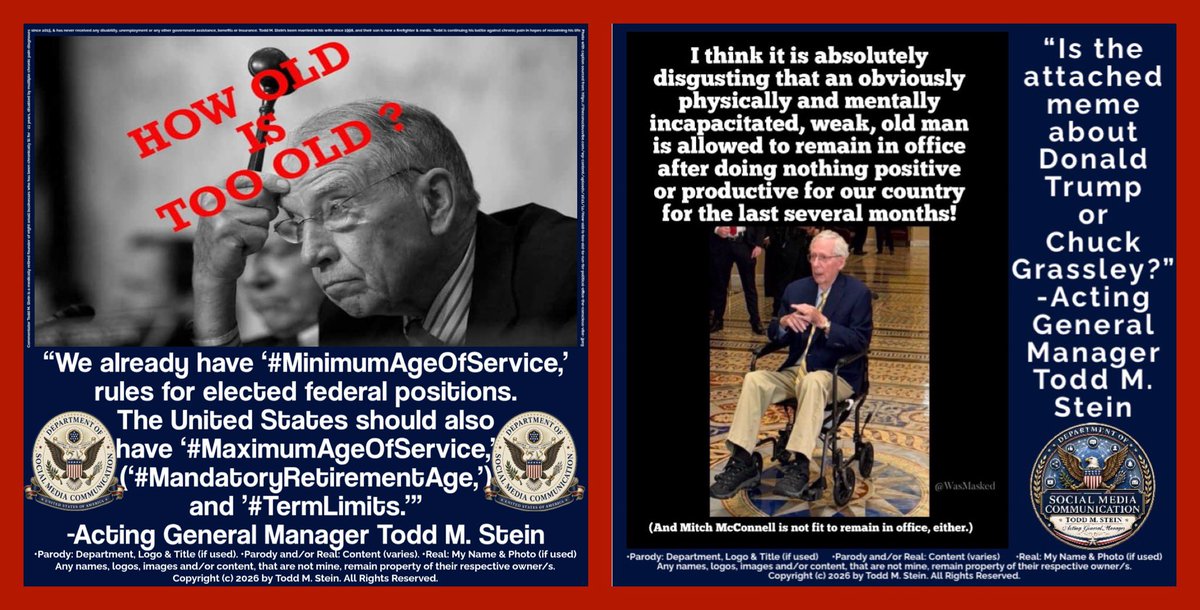 Todd_M_Stein's tweet photo. @GrassleyPress @ChuckGrassley Fuck off, @ChuckGrassley. You’ve been in elected offices since 1959, when Eisenhower was president. You should’ve aged or termed out of political positions decades ago.
#TermLimits
#MaximumAgeOfService
#MandatoryRetirementAge
— — —
Kratom is not all deadly.
#ChronicPainRelief https://t.co/W5HhqohUG5