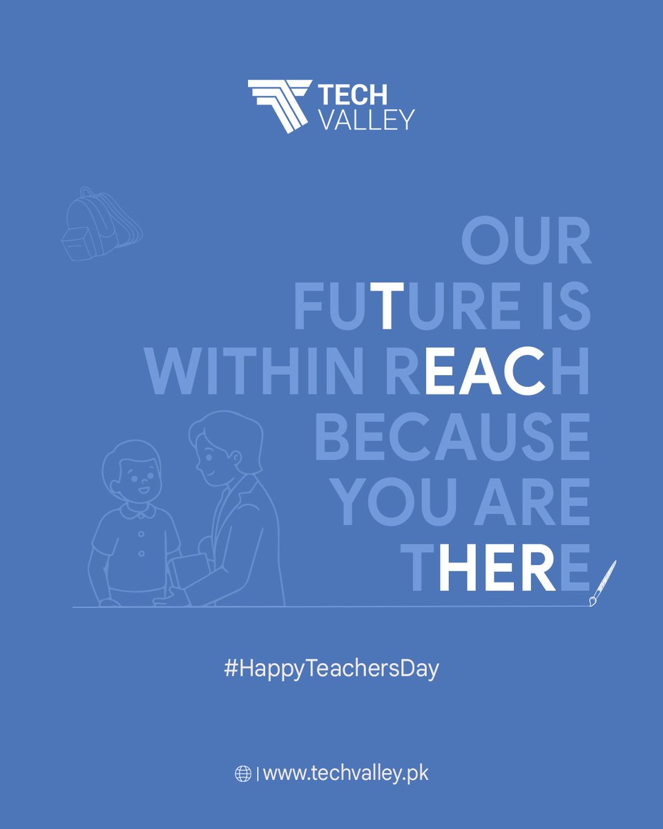 TechValleyPak's tweet photo. This World Teachers’ Day, Tech Valley celebrates the teachers shaping Pakistan’s future.

From digital learning and certifications to AI training, we continue to equip educators with the skills they need to lead in a changing world.

#WorldTeachersDay #StandingWithTeachers https://t.co/6bbHOjB2ql