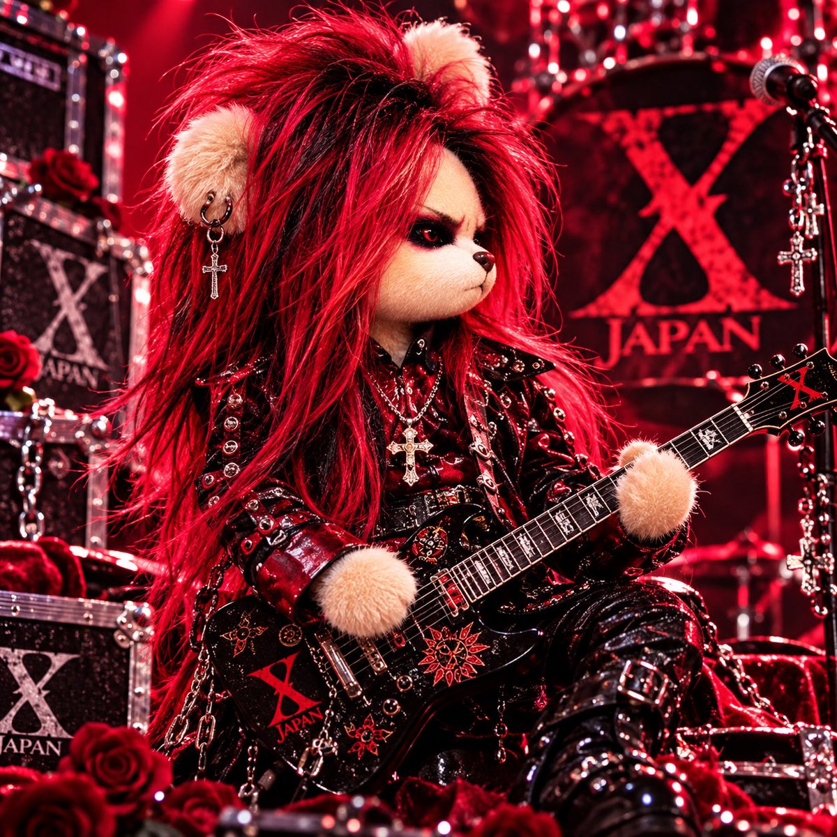 hide722yu's tweet photo. hideをイメージした、くま🧸ちゃん(*´罒`*)

 #hide
 #くま
 #画像どうぞ https://t.co/I46ejexE0i
