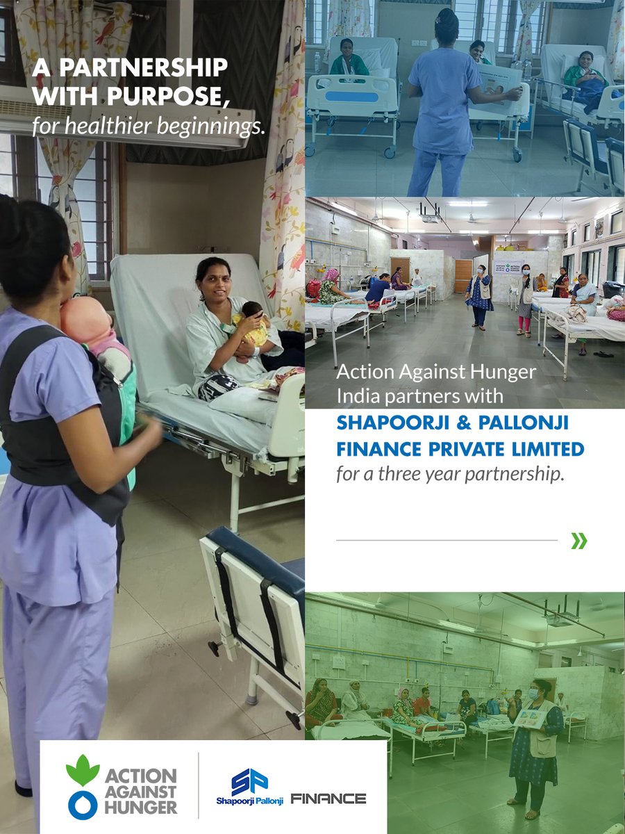 AAH_India's tweet photo. A shared commitment can create lasting change. Through our three year partnership with Shapoorji & Pallonji Finance Private Limited, we aim to strengthen newborn and child nutrition services and support healthier beginnings.
#ActionAgainstHunger #ShapoorjiPallonjiFinance https://t.co/xRoXqWwVp2