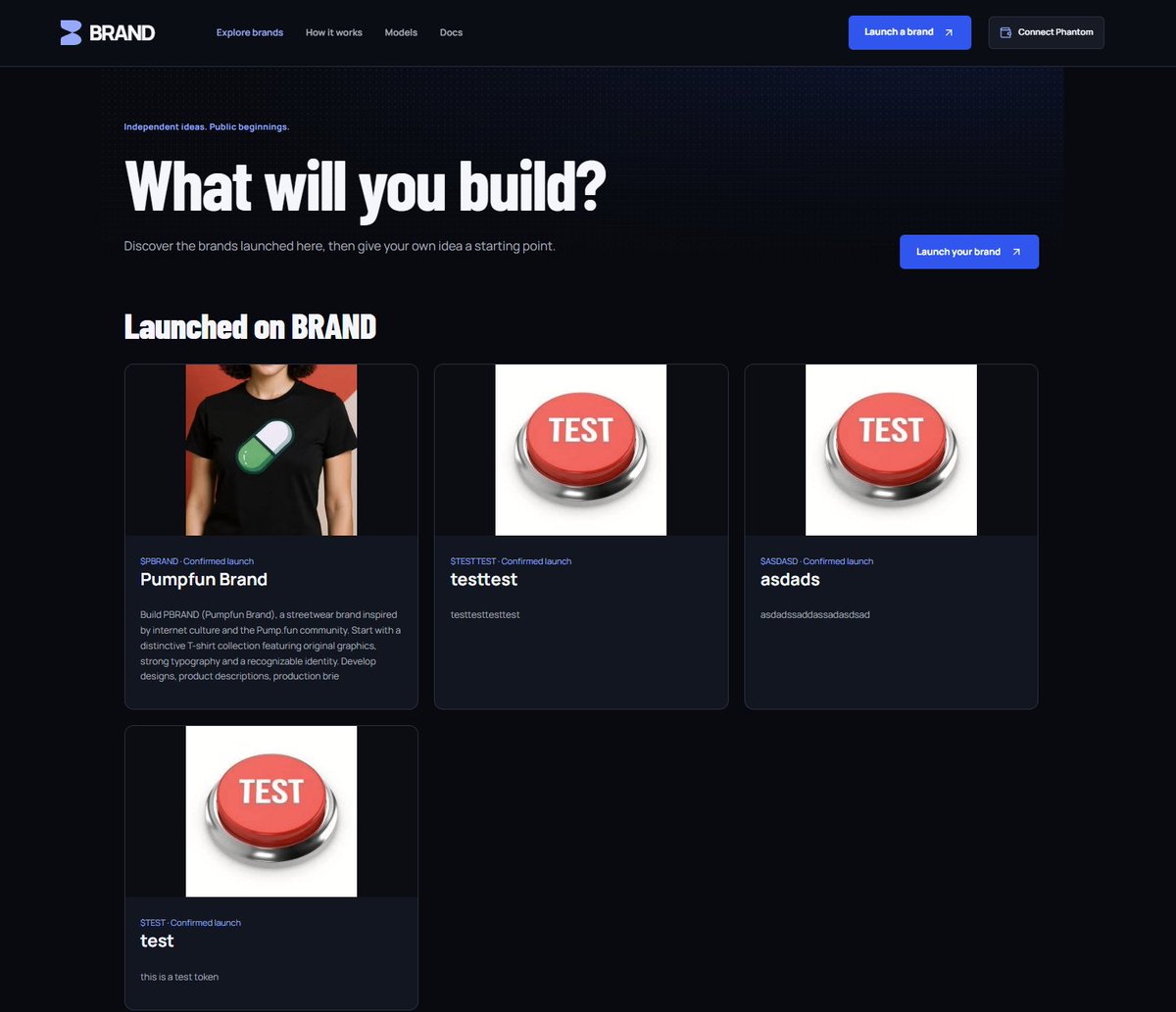 brandpadfun's tweet photo. Launches are now available on https://t.co/OZgCmhO6ku

Launch a coin paired to your personal brand and start it from 0 https://t.co/q8NJamLIzy