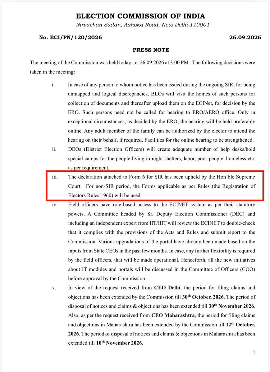 RahulGandhi's tweet photo. It is now established beyond doubt that Gyanesh Kumar changed Form 6 illegally and unilaterally.

This is just one more proof of him abusing his position to help the BJP.

He and everyone else involved in this criminal assault on our democracy will be held accountable. https://t.co/a33eJdPetu