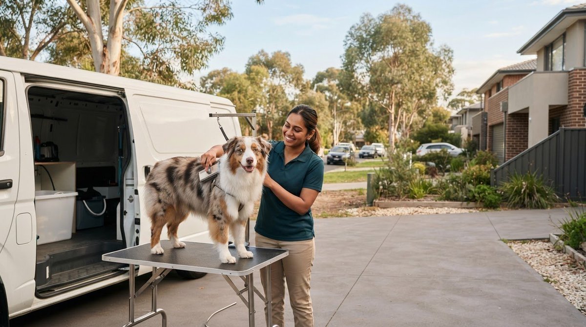 GiggySocial's tweet photo. Why battle Melbourne traffic with an anxious pet when having a mobile groomer rock up to your driveway completely changes the game?

https://t.co/7cLX8l4xmT https://t.co/nnbm4XWjtd
