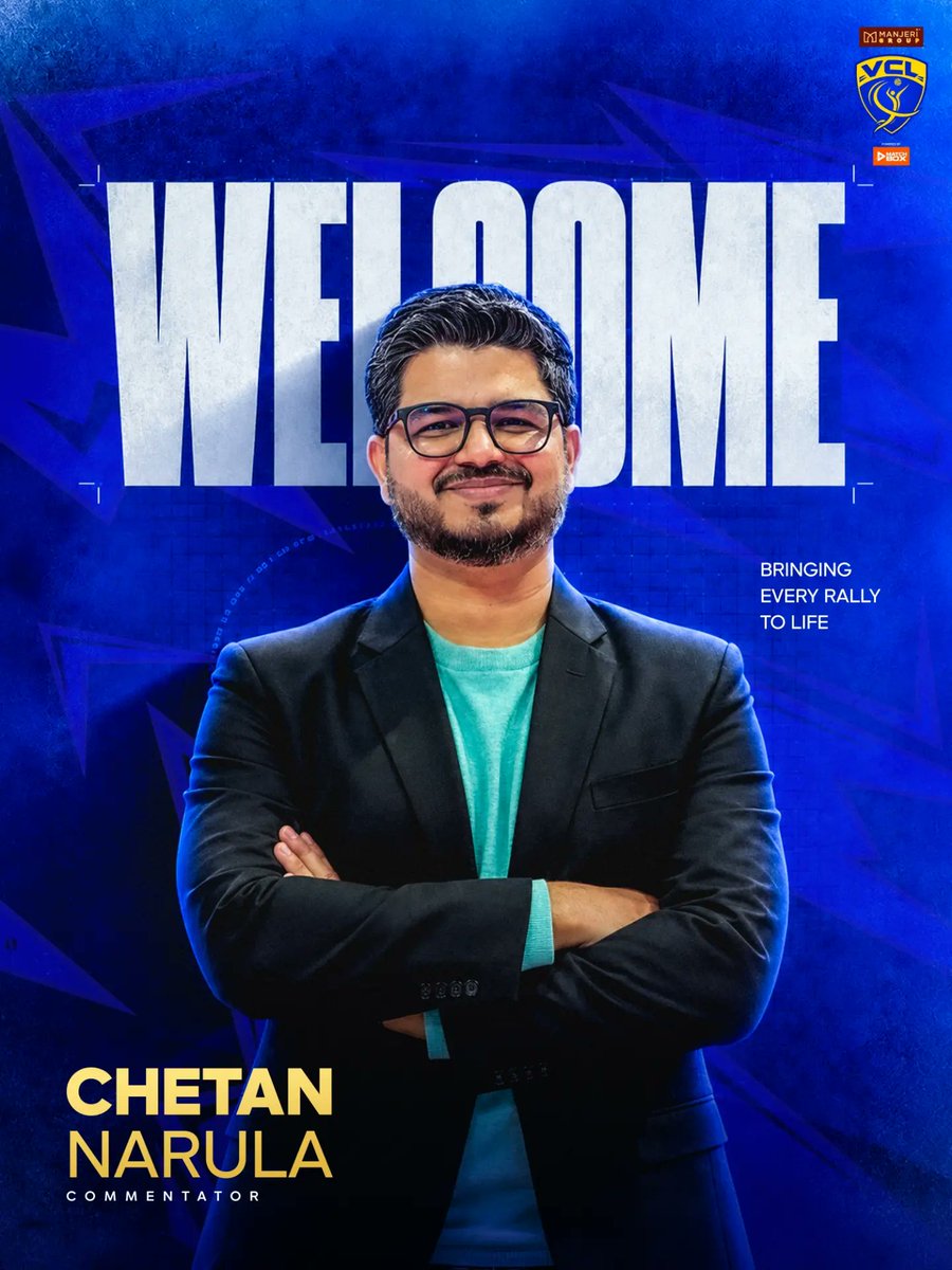 VolleyballLeag's tweet photo. Every rally has a story — and Chetan Narula is here to bring it to life. 🎙️🏐
Welcoming him to the Volleyball Championship League commentary team, where every point gets the voice it deserves.

#VolleyballChampionshipLeague #VCL2026 #ChetanNarula #VolleyballKaMahakumbh https://t.co/egawEjeNQP