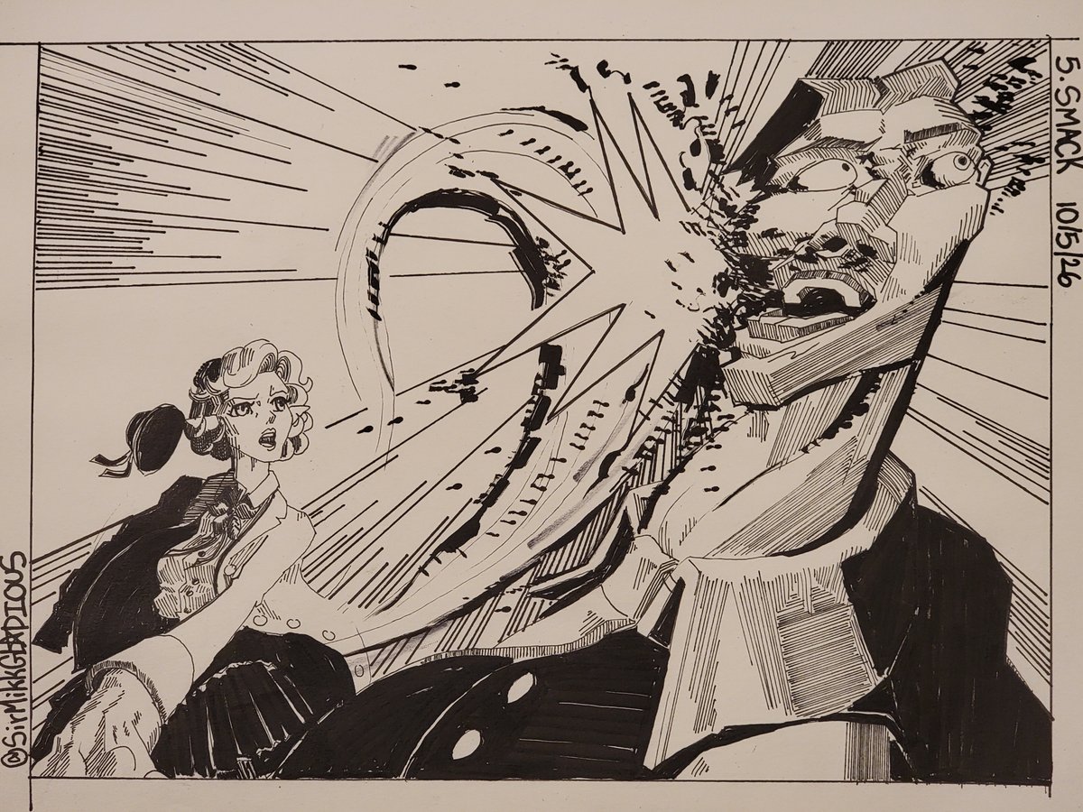 InktoberArc's tweet photo. PROMPT 5: SMACK

#Inktober2026 #arttwt https://t.co/HUpW4ujdvQ