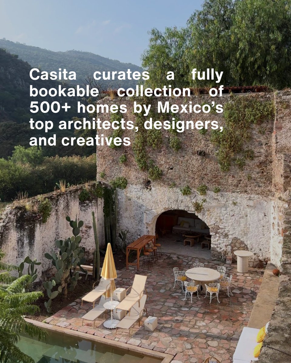 DumanMlt87's tweet photo. Mexico’s most compelling stays go far beyond the coast. Casita’s 500+ design-forward homes include hillside concrete retreats, restored haciendas, beach villas, and architectural landmarks across Oaxaca, Mérida, Careyes, Valle de Guadalupe, and more. https://t.co/L71p7CDZPs