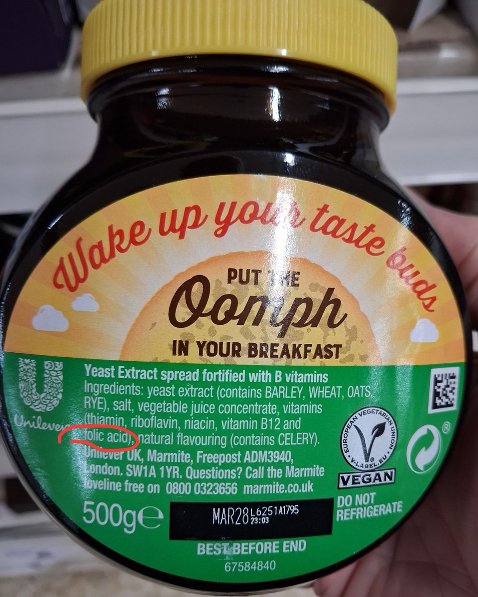 A1an_M's tweet photo. 'I said, "Do you speak-a my language?"
He just smiled and gave me a Vegemite sandwich' 🎵🇦🇺

Nothing to smile about really. It contains folic acid, just like Marmite and a lot of the toast you spread it on.

Unnecessary for most, potentially harmful to many. 

Medication At Work. https://t.co/CsObu5DhID