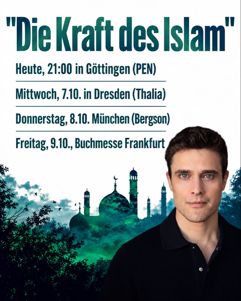 ConstSchreiber's tweet photo. „Die Kraft des Islam“ erscheint diese Woche  – und rund um den Book Launch freue ich mich auf die ersten gemeinsamen Veranstaltungen mit euch. In Göttingen, Dresden, München und auf der Frankfurter Buchmesse stelle ich das Buch vor.

https://t.co/polXRyJ5sC https://t.co/3gkSMJafxo