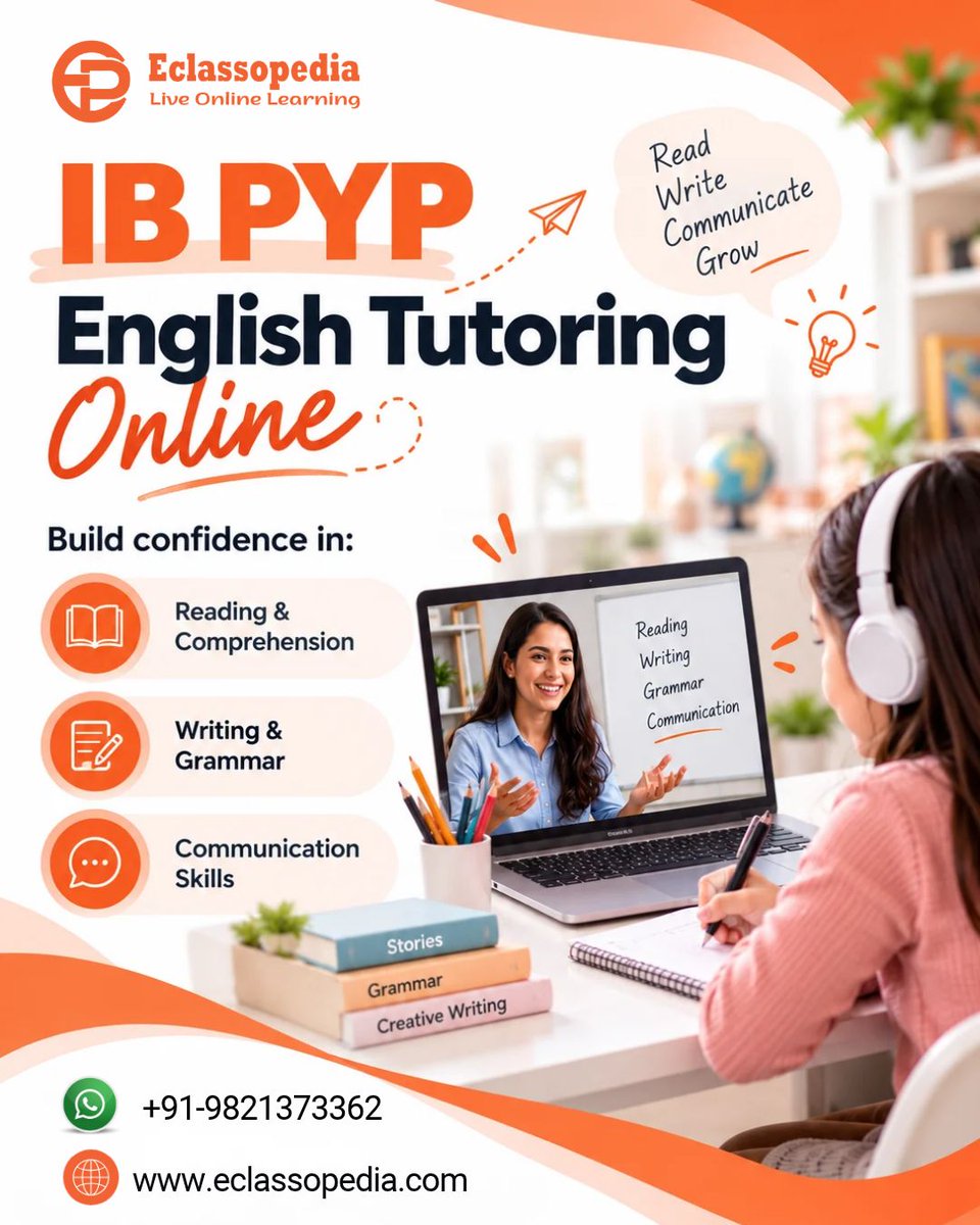 eclassopedia's tweet photo. Confident English Starts Here! 📚✨

Online IB PYP English Tutoring designed to strengthen your child’s:
📖 Reading
✍️ Writing
💬 Communication

Learn with confidence. Grow with Eclassopedia.

📩 Enquire today!

#Eclassopedia #IBPYP #IBEnglish #OnlineEnglishTutor #IBEducation https://t.co/DGjpBAgP8d