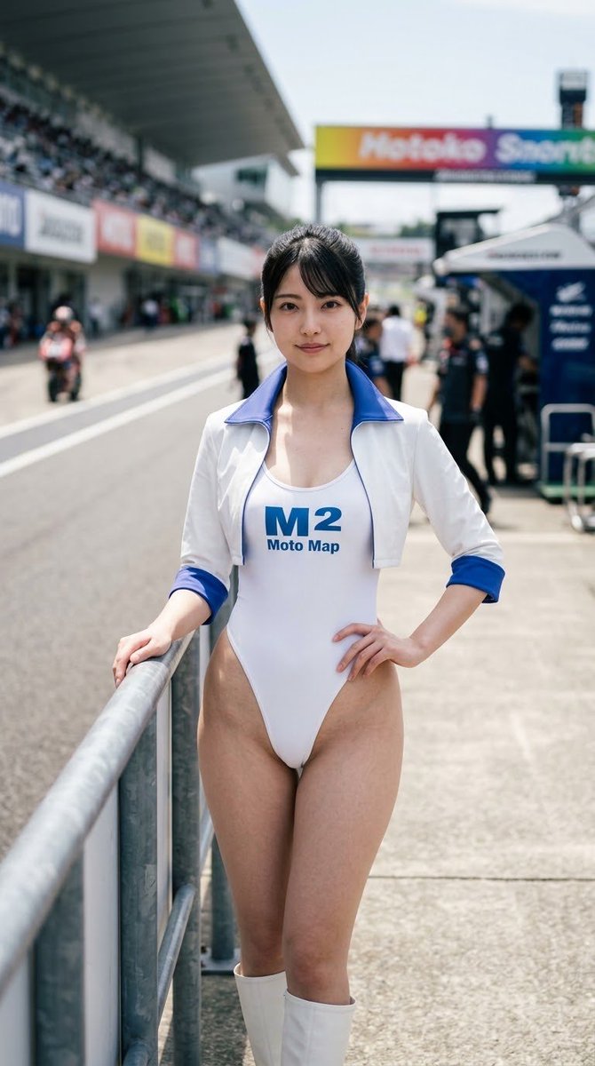 YURURIatJTC3rd's tweet photo. レースクイーンシリーズです。
白色の境界線。

#AI美女
#レースクイーン https://t.co/TfBoLNx3s7