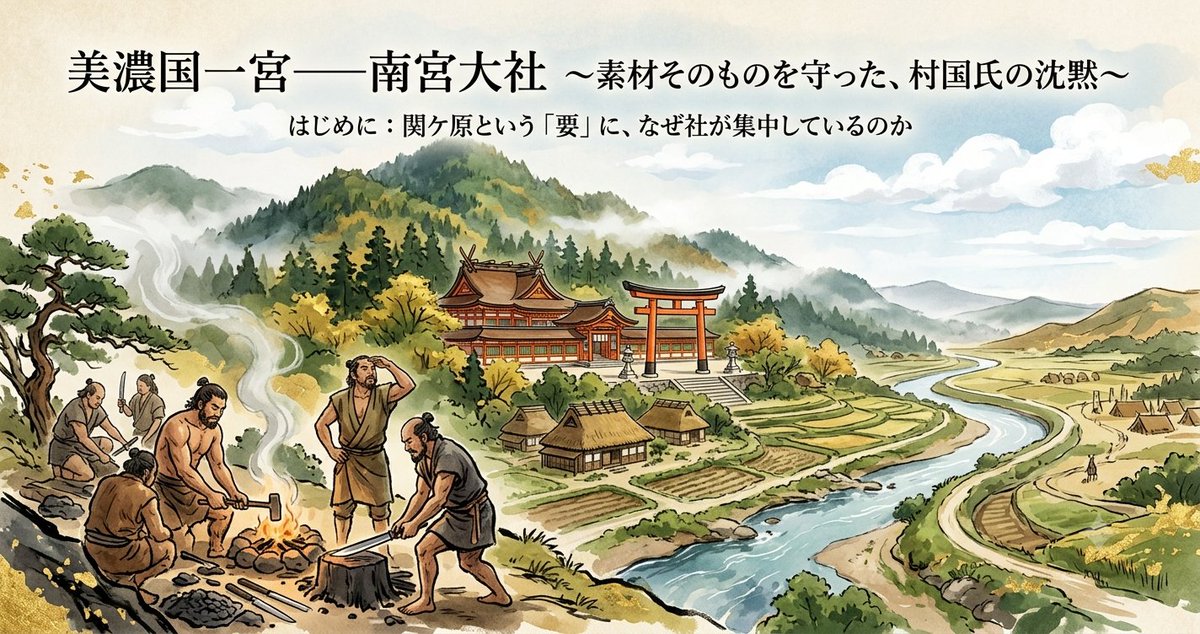 amano_mekuru's tweet photo. 完成した神器を分担した尾張連合に対し、美濃の地に置かれたのは「何にでもなれる可能性」の貯蔵庫だった。

���山彦命を祀る南宮大社と、野生の力を抱く伊富岐神社。

壬申の乱で天武天皇を勝たせた村国氏が守り抜いた、形になる前の根源的な力の設計図を読み解く深掘り記事です。 https://t.co/Jbm5CdokGE