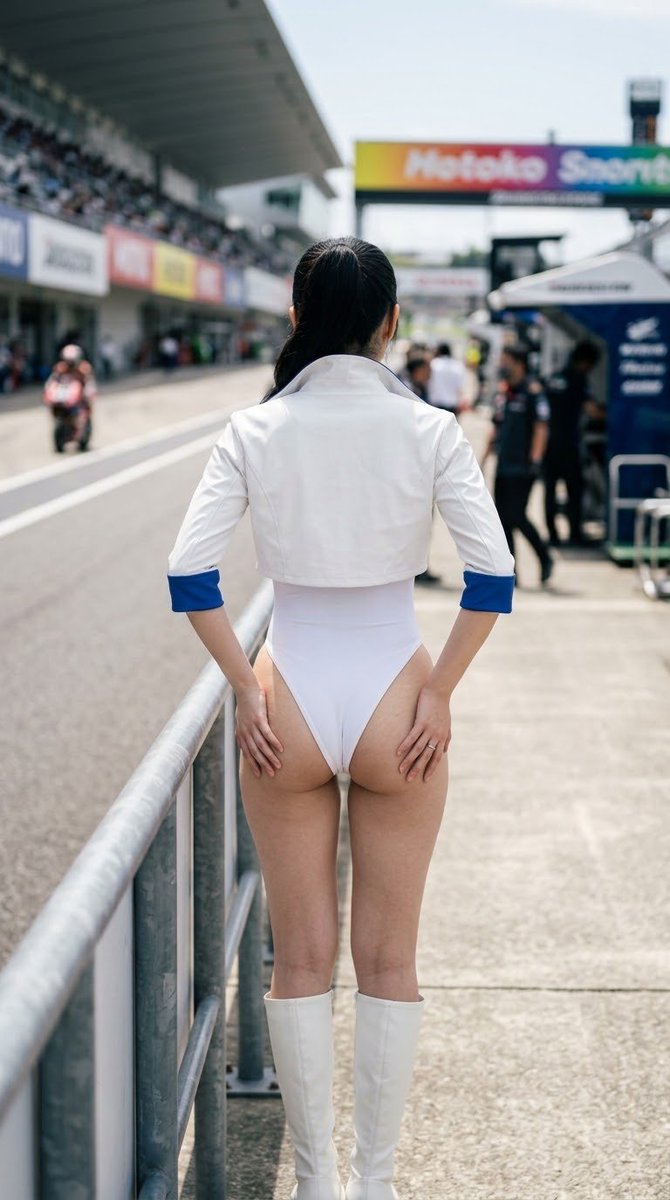 YURURIatJTC3rd's tweet photo. レースクイーンシリーズです。
白色の境界線。

#AI美女
#レースクイーン https://t.co/TfBoLNx3s7