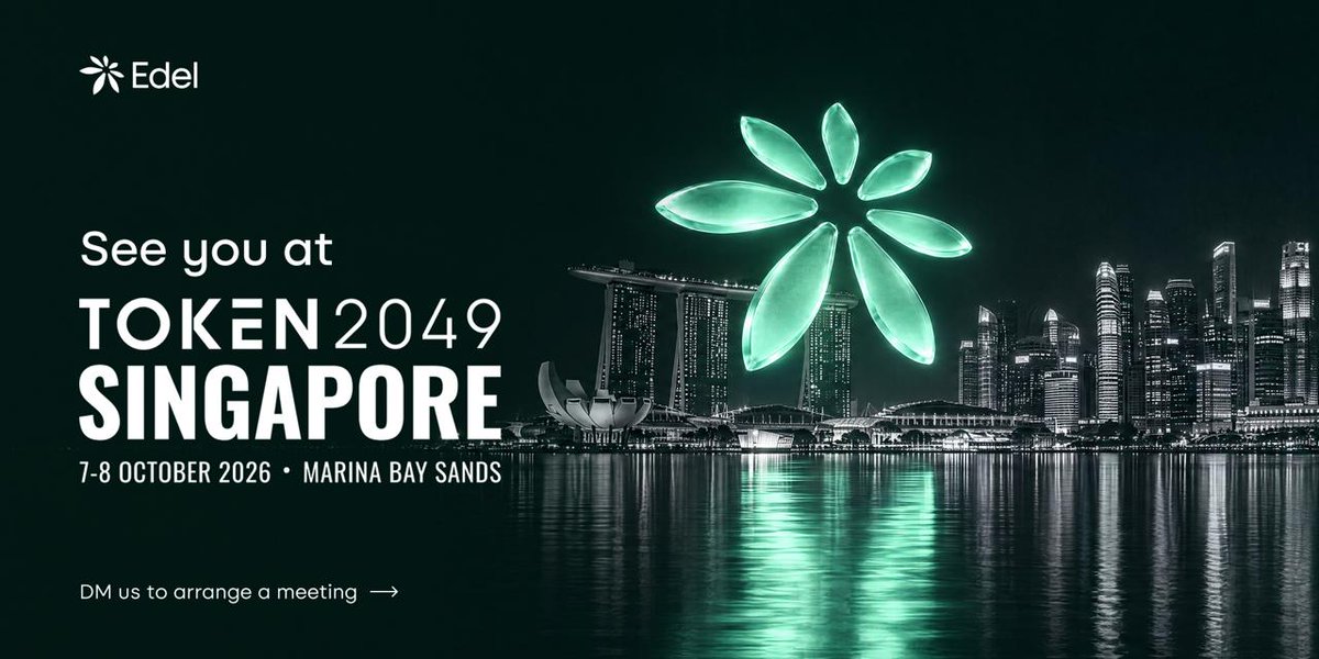 edeldotfinance's tweet photo. Edel is heading to @token2049 Singapore.

We’re building the next generation of onchain capital markets.

If you’re shaping, trading or investing in this space, let’s discuss where our ambitions align.

DM us to arrange a conversation with the Edel team → https://t.co/HlORVQ574j