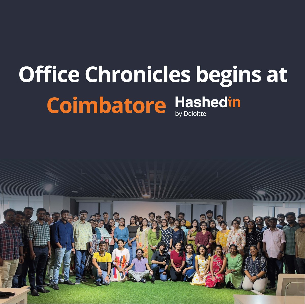 HashedIn's tweet photo. First Office Chronicles in Coimbatore!
The day began with Hiengage introduction &amp; a Fireside Chat b/w leaders &amp; our new Coimbatore Hashers!  Next was a HiEngage session- fun quiz, yummy food, &amp; great conversations. Here’s to what’s ahead!
#HashedInByDeloitte #Coimbatore #HiEngage https://t.co/aAwxwwfgYt