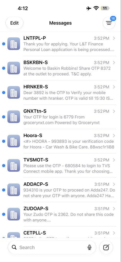 karora027's tweet photo. @TRAI @Cybercellindia @CyberHelpIndia @airtelindia I’m receiving random codes on SMS WhatsApp &amp; email past 3 hrs on my number which are not requested by me nor do I know some of the merchants . Can I please know what’s happening . Attaching a sample but there are many https://t.co/Oa9zoRFKH9