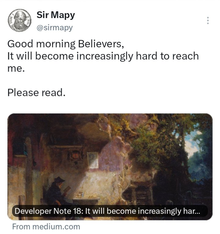 RebecWatcher's tweet photo. It has been 10 days and a half since Sir Mapy tweeted, and most of his community and followers are worried about him not tweeting for a while.

His last tweet is in the first image, and who knows if he has stuck to the second tweet. We will be searching for his tweet at night. https://t.co/vpfQWQjljP