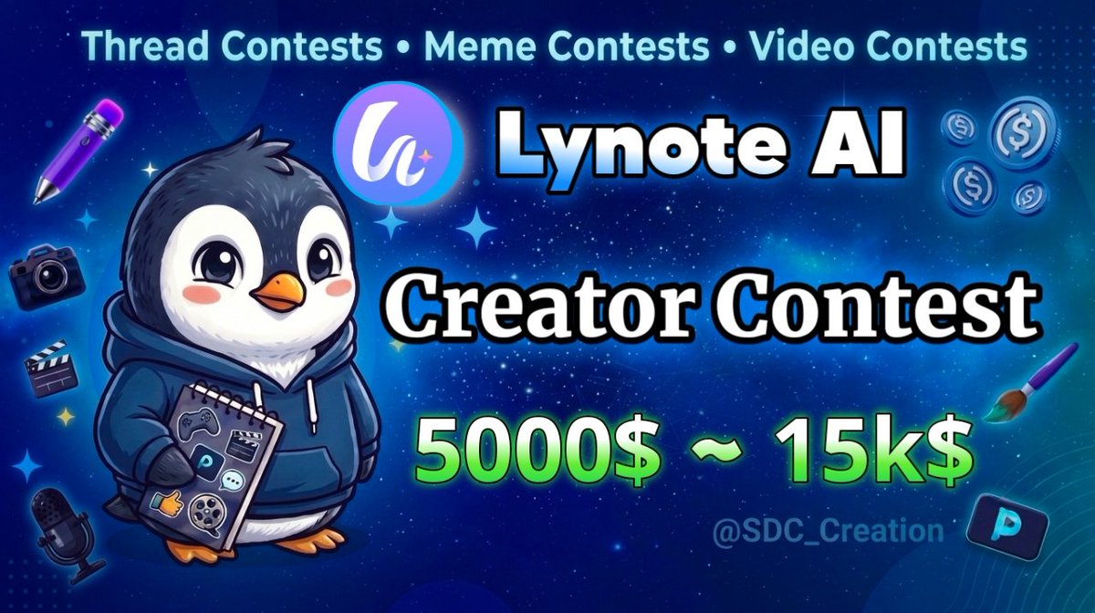 SDC_Creation's tweet photo. 🚨 CREATOR CHALLENGE: @lynote_ai

💰 $15,000+ Total Prize Pool
💸 Up to $150 Daily

🏆 Season Top 3 Leaderboard:
🥇 1st: $2,000
🥈 2nd: $1,500
🥉 3rd: $1,000

🎁 Free to enter — No follower minimum

🎥 Your mission:
→ Register on the Lynote Challenge page
→ Join the official Facebook group
→ Create + post Lynote-related videos on YouTube, TikTok, Instagram, or X
→ Tag #Lynote + #LynoteCreatorChallenge
→ Log your video links in the official Facebook group
→ Up to 10 submissions per day

🗓 Deadline: Sep 28 – Dec 20, 2026

Think you’re a fit? 👀

🧵 Apply ↓

⚠️ Please Do Your Own Research 👀 

#DYOR