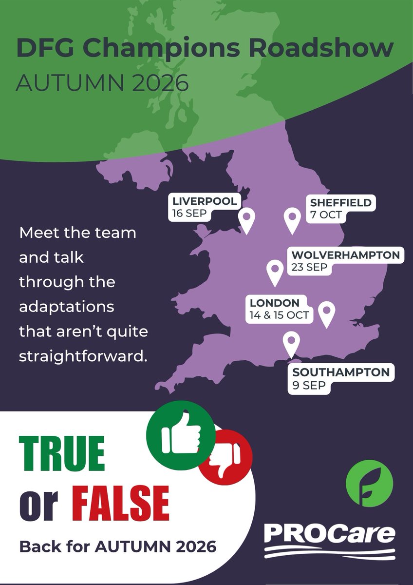 procareltd's tweet photo. Sheffield, you're up next!

We're back with @FoundationsHIA this Wednesday for the next DFG Champions Roadshow, and the TRUE or FALSE paddles are coming with us!

Can't make Sheffield? Our Internal Sales team are still on hand to help talk it through.

01942 206004 https://t.co/fCTa9X7dNY