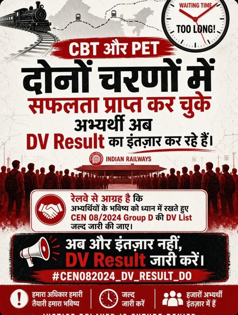 RAHULKU82534928's tweet photo. @AshwiniVaishnaw
@railMinIndia
@DrmChennai @GMSRailway @drmmadurai
@DRMPalghat @drm_tvc @CPROSRLYS
#CEN082024_DV_RESULT_DO https://t.co/bhfcxqXFSl