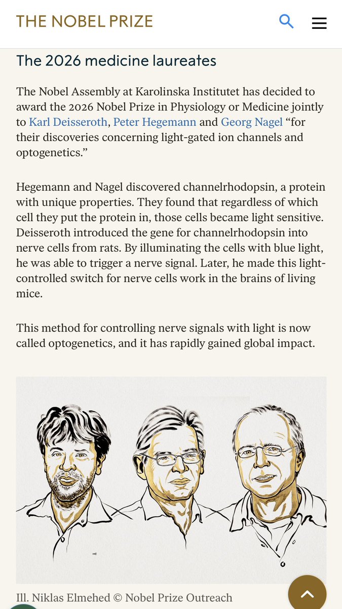 LluisMontoliu's tweet photo. Premio Nobel en Fisiología y Medicina a los descubridores de la #optogenética que permite modificar la actividad de canales iónicos con la luz, lo que permite activar o desactivar a voluntad neuronas del cerebro. 
Karl Deisseroth
Peter Hegemann
Georg Nagel
https://t.co/cUIySDHfK3 https://t.co/HToIZxN193