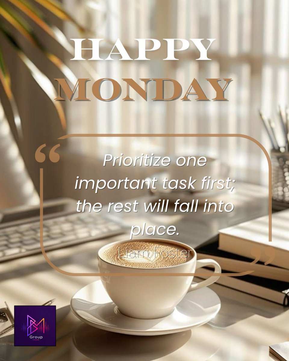 TheBMGroup_ZA's tweet photo. Monday reminder: You donβt have to do everything at once. π―Have a productive Monday! β¨
#MondayMotivation #MondayMindset #StartStrong #TheBMGroup https://t.co/Ork4DtfzUh