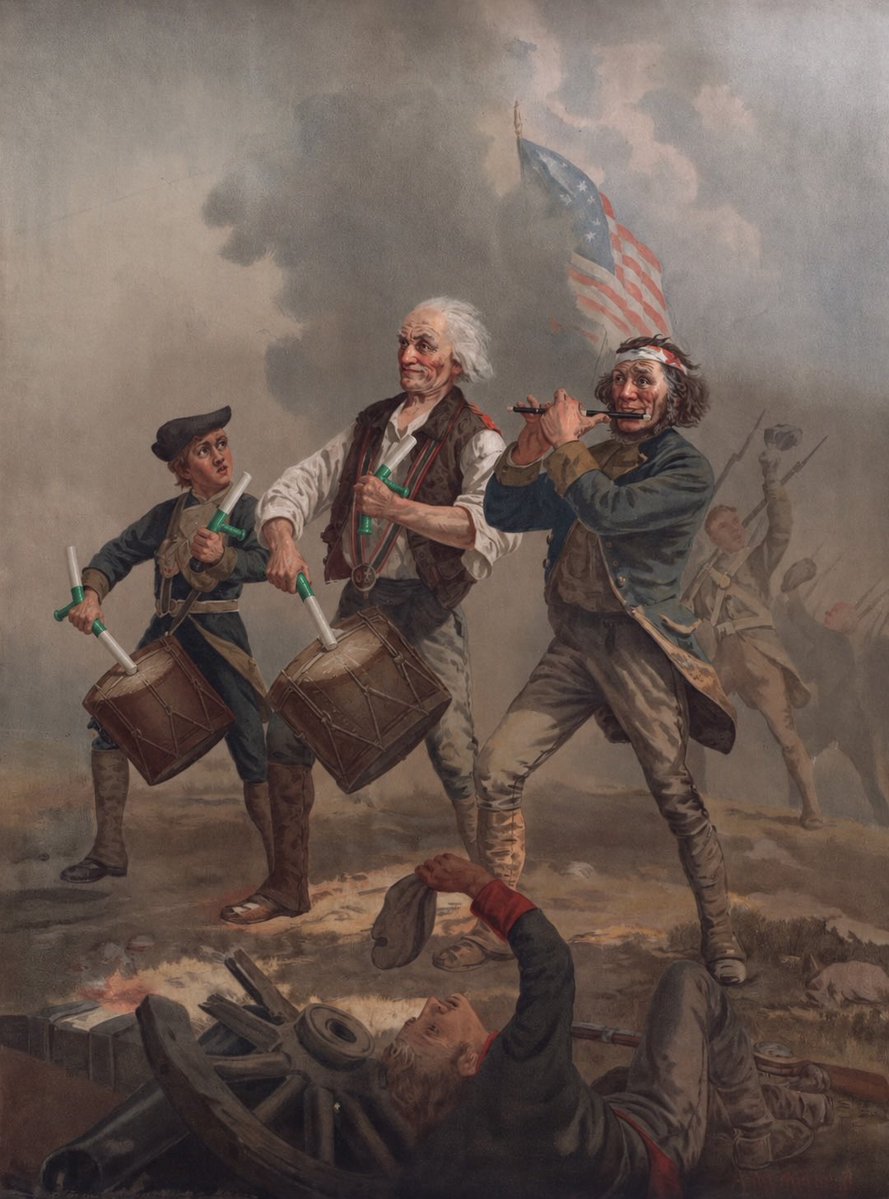 Heiseinbag's tweet photo. America, circa. 1776 

Three man lead the way as the revolution ensues 

In their hands they carry a very particular object. A baton which has been carried through generations.

Now, they play the drums and pass it to the people.

The Spirit of 76’. https://t.co/WG0BqpmOAO