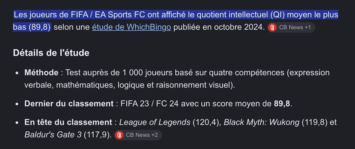 AureaLibe's tweet photo. @brivael Les joueurs de FIFA ont le QI moyen le plus bas de tous les joueurs de jeux vidéo. https://t.co/rcwiH04A08