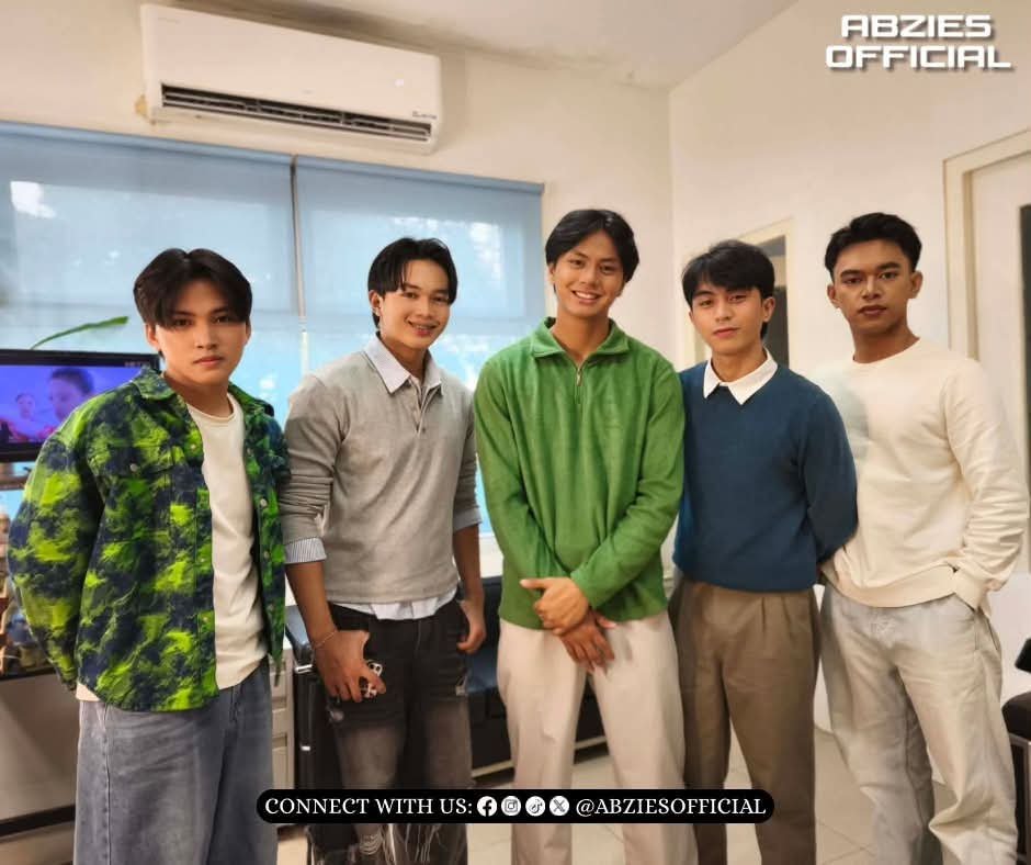 AbZiesOFC's tweet photo. ABZTRACT ON LETTERS &amp; MUSIC! 🖤

Our five are bringing the Nakalutang vibes to NET25! ✨ Get ready for music, stories, and unforgettable moments with AbZtract.

#AbZtractNakalutang #AbZiesOFC #LettersAndMusic #NET25 https://t.co/qXXcbHYKau