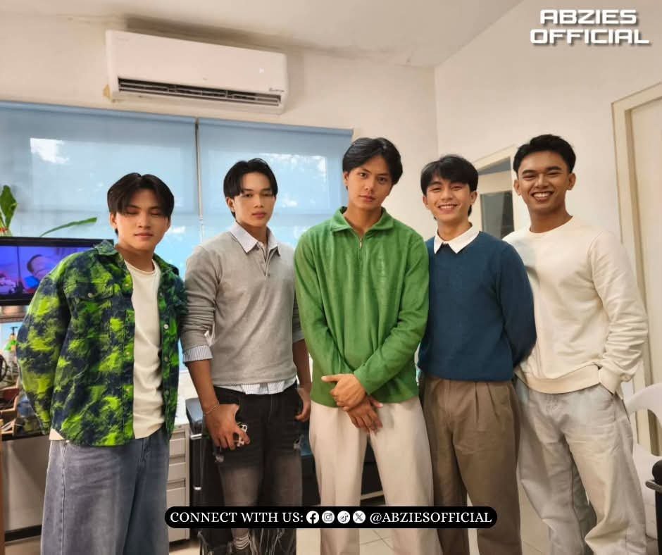 AbZiesOFC's tweet photo. ABZTRACT ON LETTERS &amp; MUSIC! 🖤

Our five are bringing the Nakalutang vibes to NET25! ✨ Get ready for music, stories, and unforgettable moments with AbZtract.

#AbZtractNakalutang #AbZiesOFC #LettersAndMusic #NET25 https://t.co/qXXcbHYKau