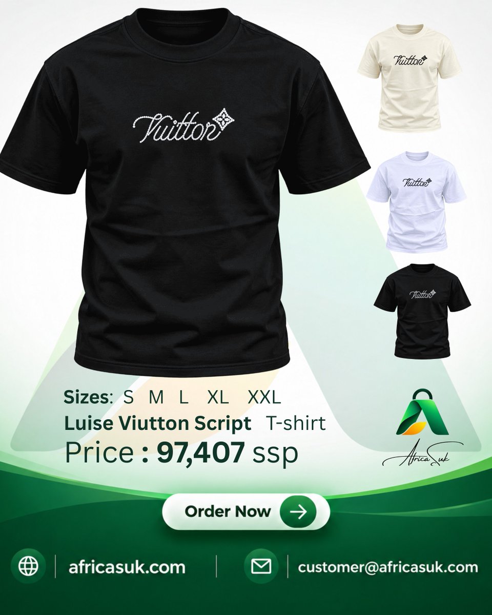 africasuk's tweet photo. Click to Order 📷📷

https://t.co/l0huNRMEde

Luise Vitton Script T-shirt
Price: 97.407 SSP
Sizes: S M L XL XXL https://t.co/RX1USg1pZT