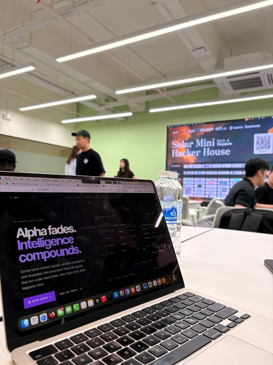 corinedotin's tweet photo. Corine at the Solana Mini Hacker House today.

nothing beats being in a room full of people actually shipping.

Singapore has been cooking 🇸🇬 .

back to work. https://t.co/s4yV0VVwEL