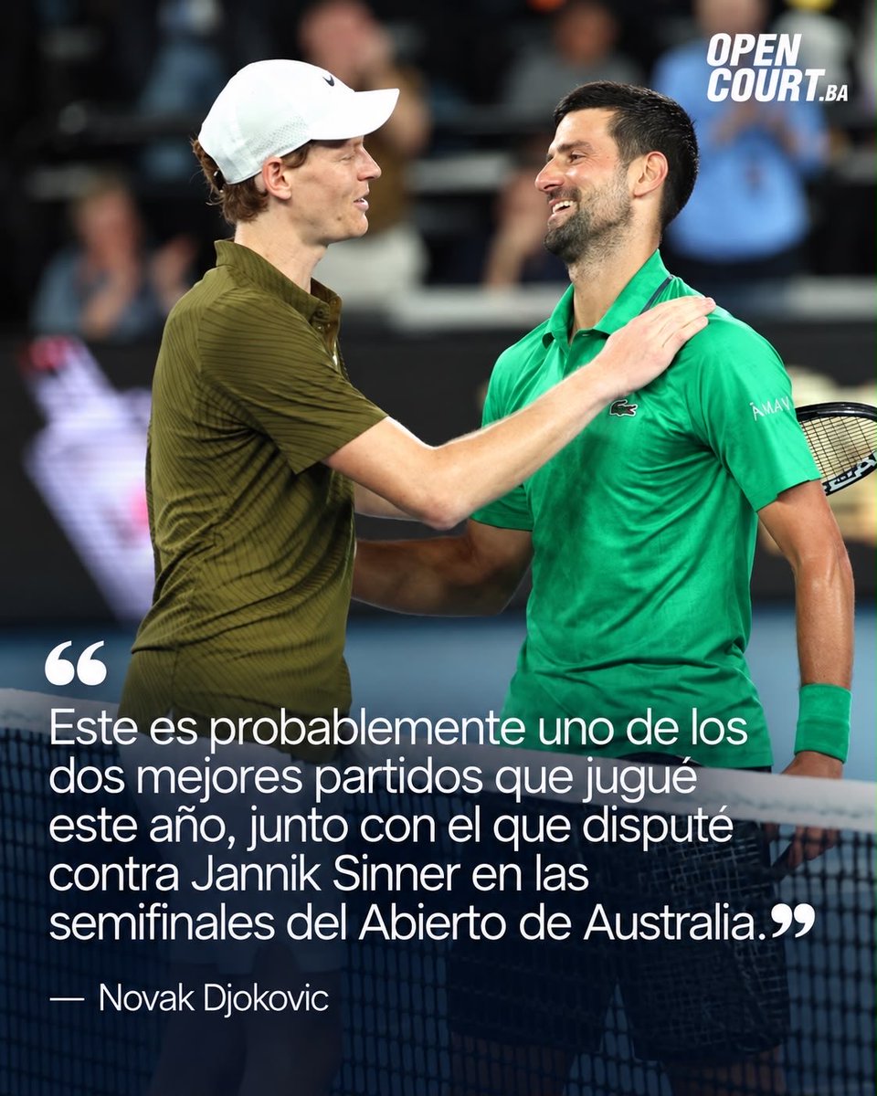 OpenCourtBA's tweet photo. 🐐 Para Novak, el partido de hoy estuvo entre lo mejor de su año.

Después de superar a Alexander Zverev en Pekín, Djokovic puso su actuación a la altura de la semifinal que disputó ante Jannik Sinner en el Australian Open. https://t.co/UfWVQ6CLez